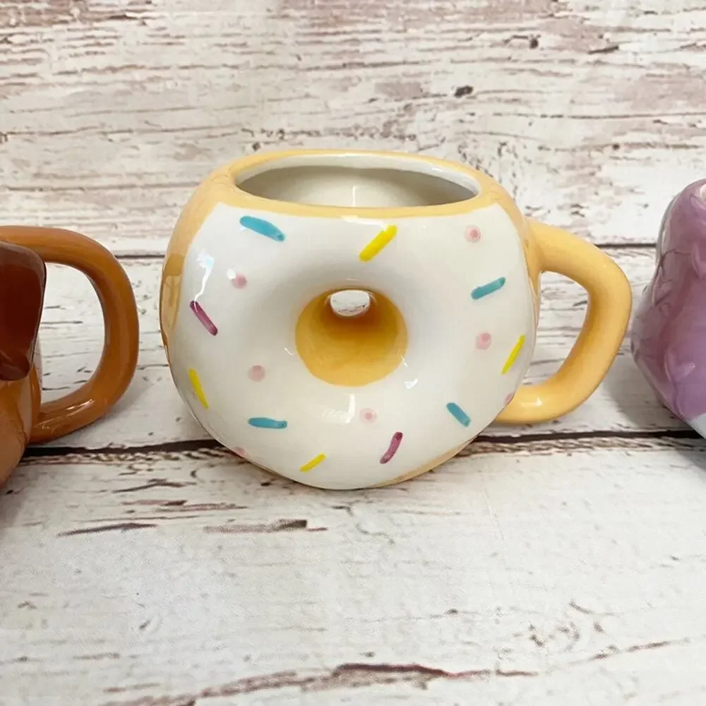 TARGET Novelty Ceramic Coffee Mugs 12 oz Set of 3 Dog Donut Hedgehog